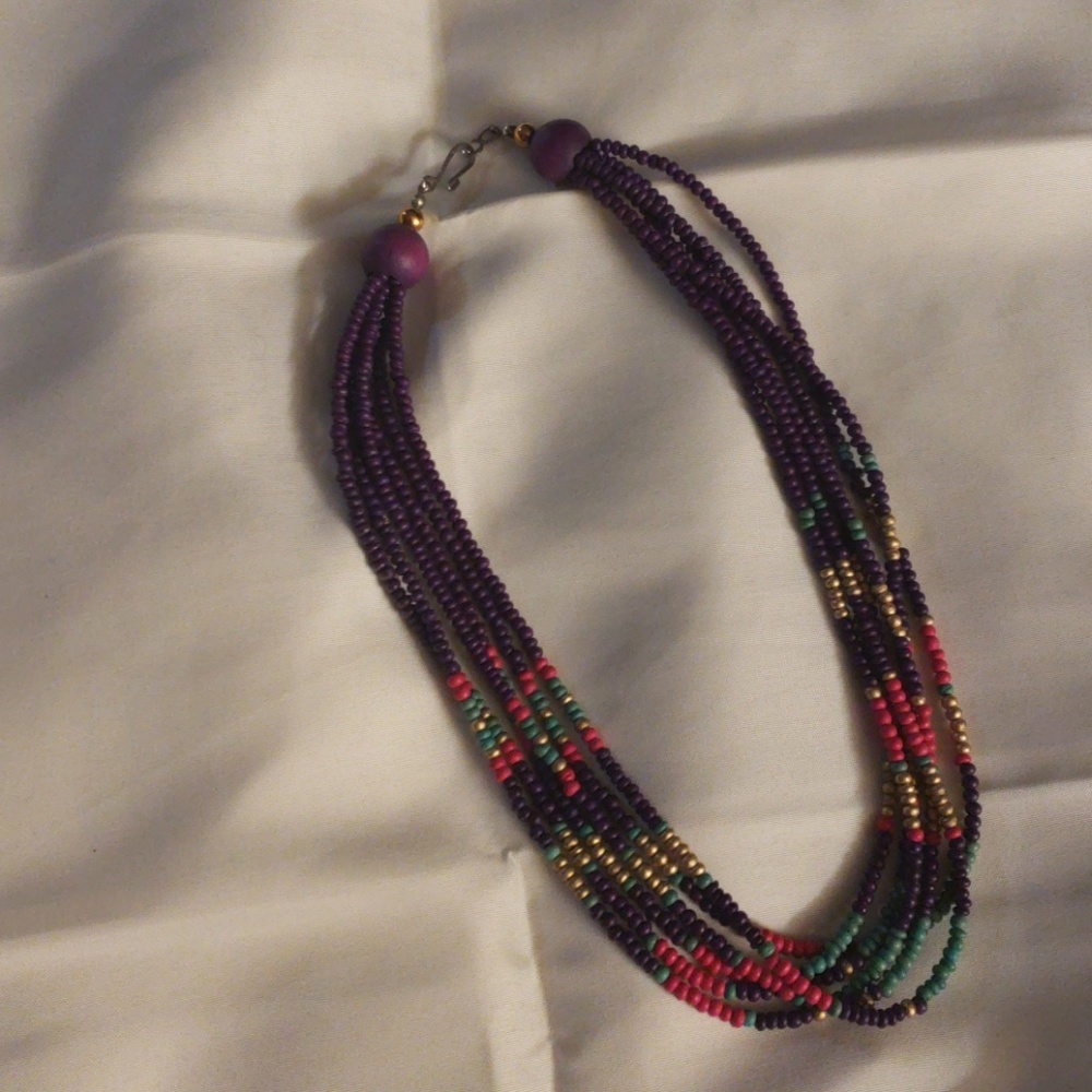 Multicolored  multi strand  necklace